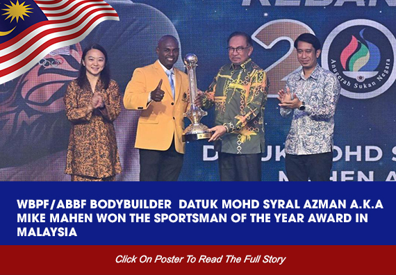 WBPF/ABBF Bodybuilder Datuk Mohd Syral Azman A.K.A Mike Mahen Won The Sportsman Of The Year Award In Malaysia... 